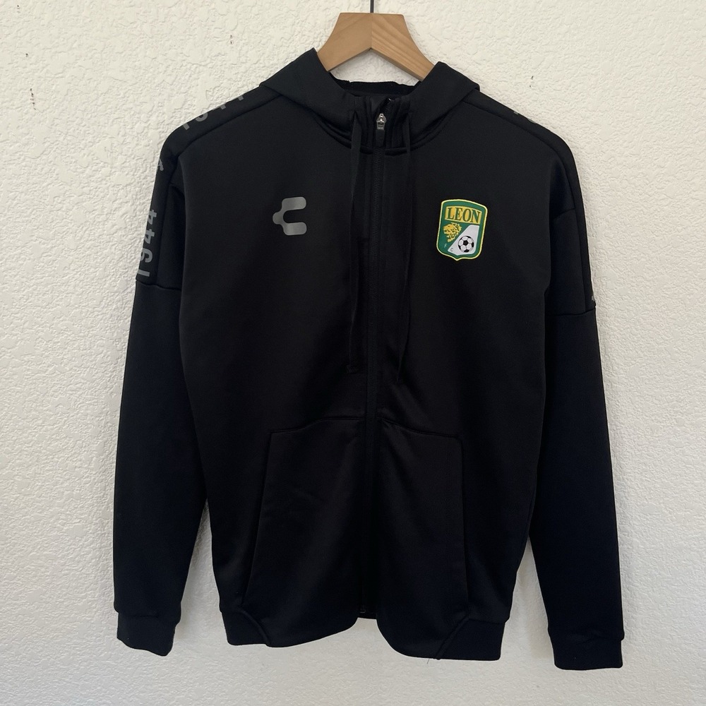 Charly Club León Black Full Zip Hoodie Jacket Men's XS ECH Soccer Polyester